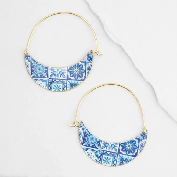 Jewelry - Modcloth x Zad Tile and Again Hoop Earrings